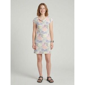 Title Nine Paisley Cowl Neck Dress Womens Multi Color Athletic Casual Size S